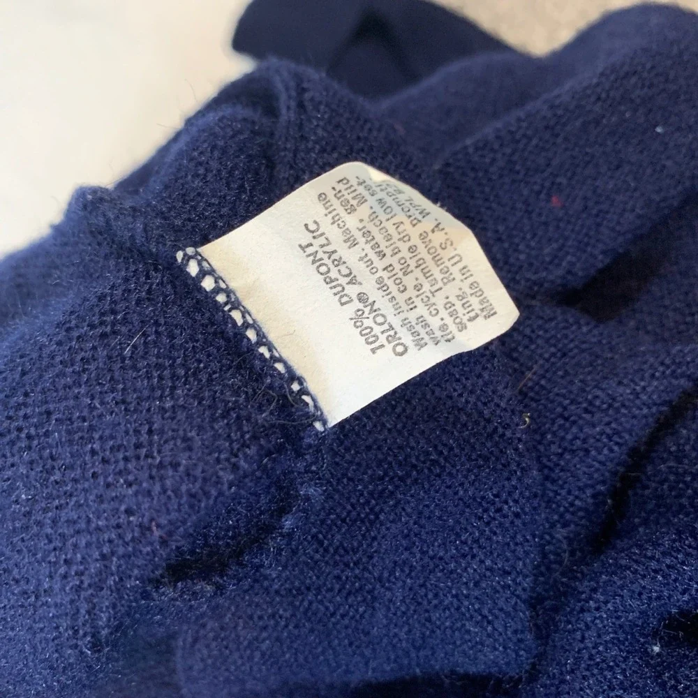 Vintage‎ Lord Jeff Jefflinks Navy Blue Button Cardigan Sweater Made in USA